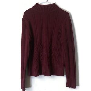pendleton womens Maroon mock turtle neck sweater sz Lg